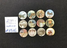 AAFES POGS, 4th Series/Printing,12 POGS, 5c COMPLETE set, #P1316, GOOD