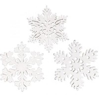 Streudeko Schneeflocke Eiskristall Holz Weiß Tischdeko Weihnachten 3,5Cm 72