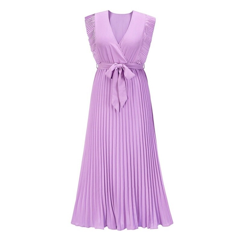 strapless open back dress Cotton Waffle Pleated Polo Dress