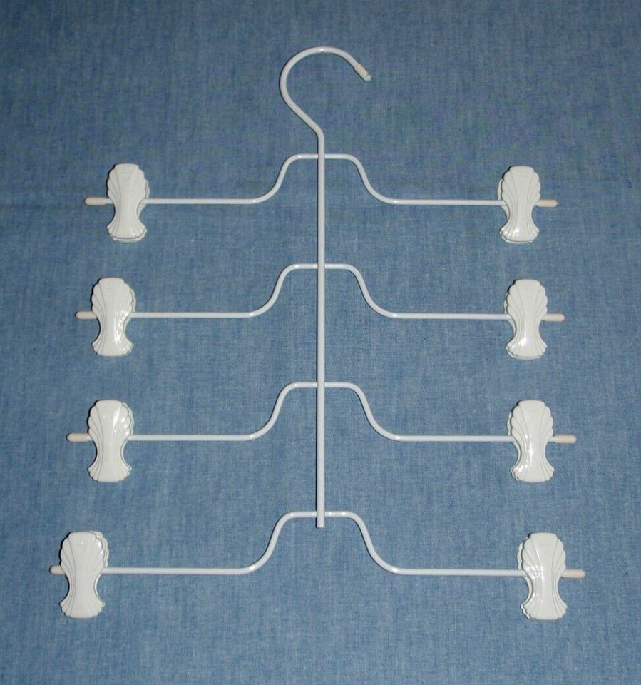 SKIRT / SHORTS HANGER with Clips 4 Tier Closet Organizer White