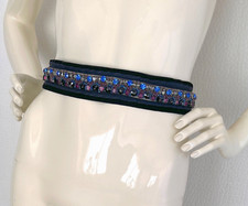 Prada hand embroidered rhinestone belt