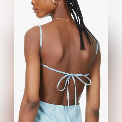 nia linen dress NIA Destene Open Back Midi Dress