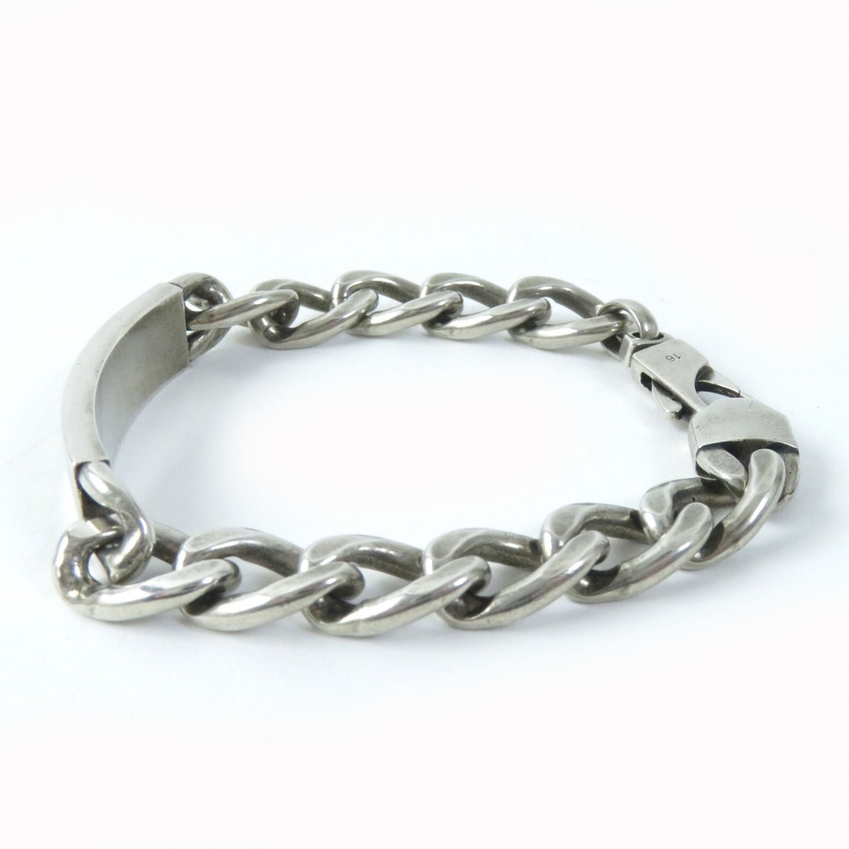 GUCCI 678712 AG925 Logo Plate Gormet Chain Bracelet Silver GUCCI 678712 AG925 Logo Plate Gormet Chain Bracelet Silver