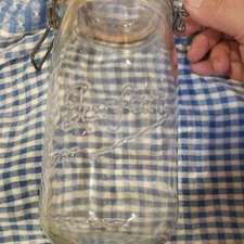 Vintage Large Le Parfait Super 1.5L Glass Storage Canning Jar wire bale France