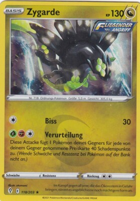 Zygarde 118/203 HOLO Pokemon Drachenwandel Karte Deutsch