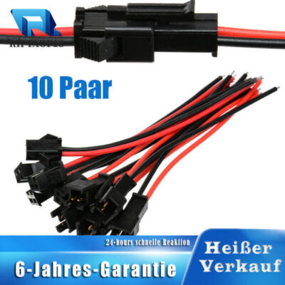 JST SM Stecker Vandesail SM 2Pin Klinkenstecker Männlich Weiblich Draht Adapter