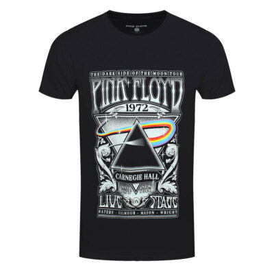 Pink Floyd T-Shirt Carnegie Hall Poster Rock Band Official Neu Schwarz