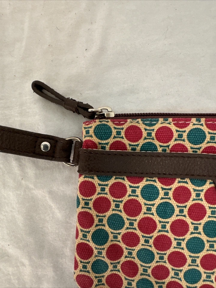 Relic Wristlet Coin Purse Card Holder zip Close Canvas Fun Dot Pattern - Image 4 of 4