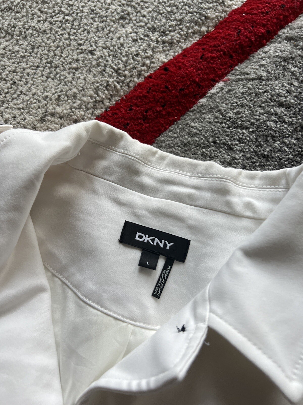 DKNY White Button Front Jacket L - image 2