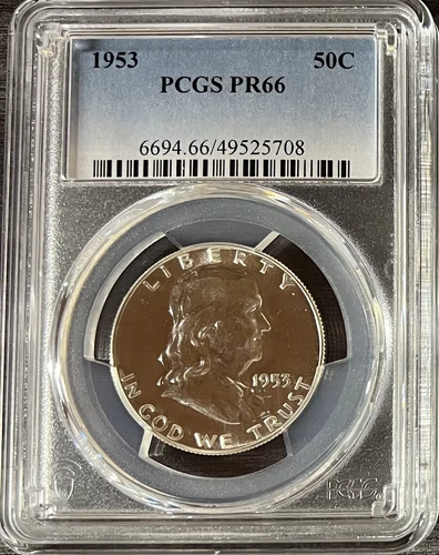 1953 Silver Proof Franklin Half Dollar PCGS PR66