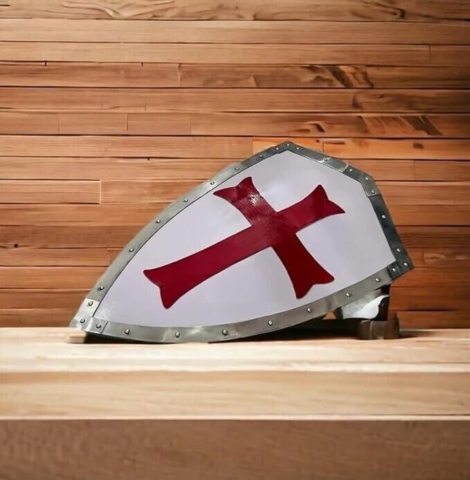 Medieval Knight Cross Shield Templar Shield Larp Reenactment Cosplay ...