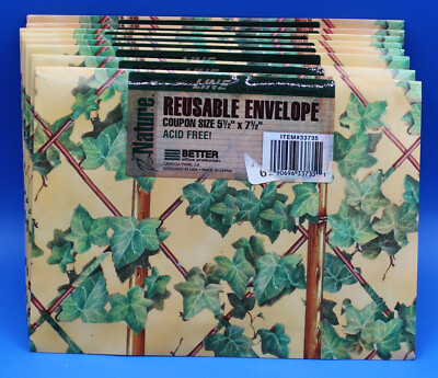 VINTAGE 8 pcs BETTER LINE PLASTIC REUSABLE 5.5'' x 7.5'' ENVELOPES