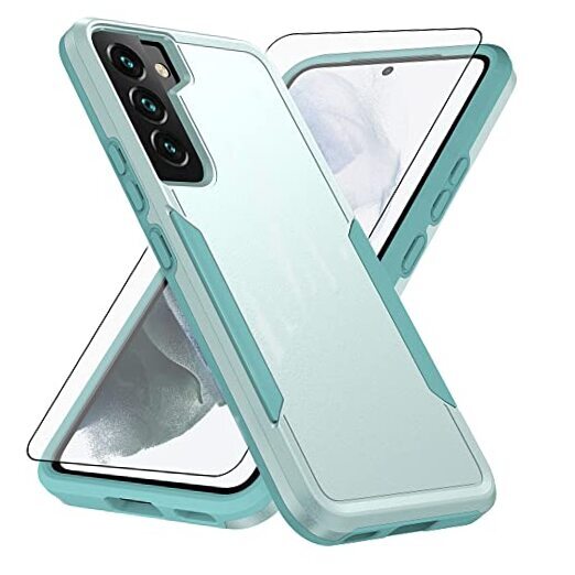 Asuwish Phone Case for Samsung Galaxy S22 Plus 5G with Screen Protector Green