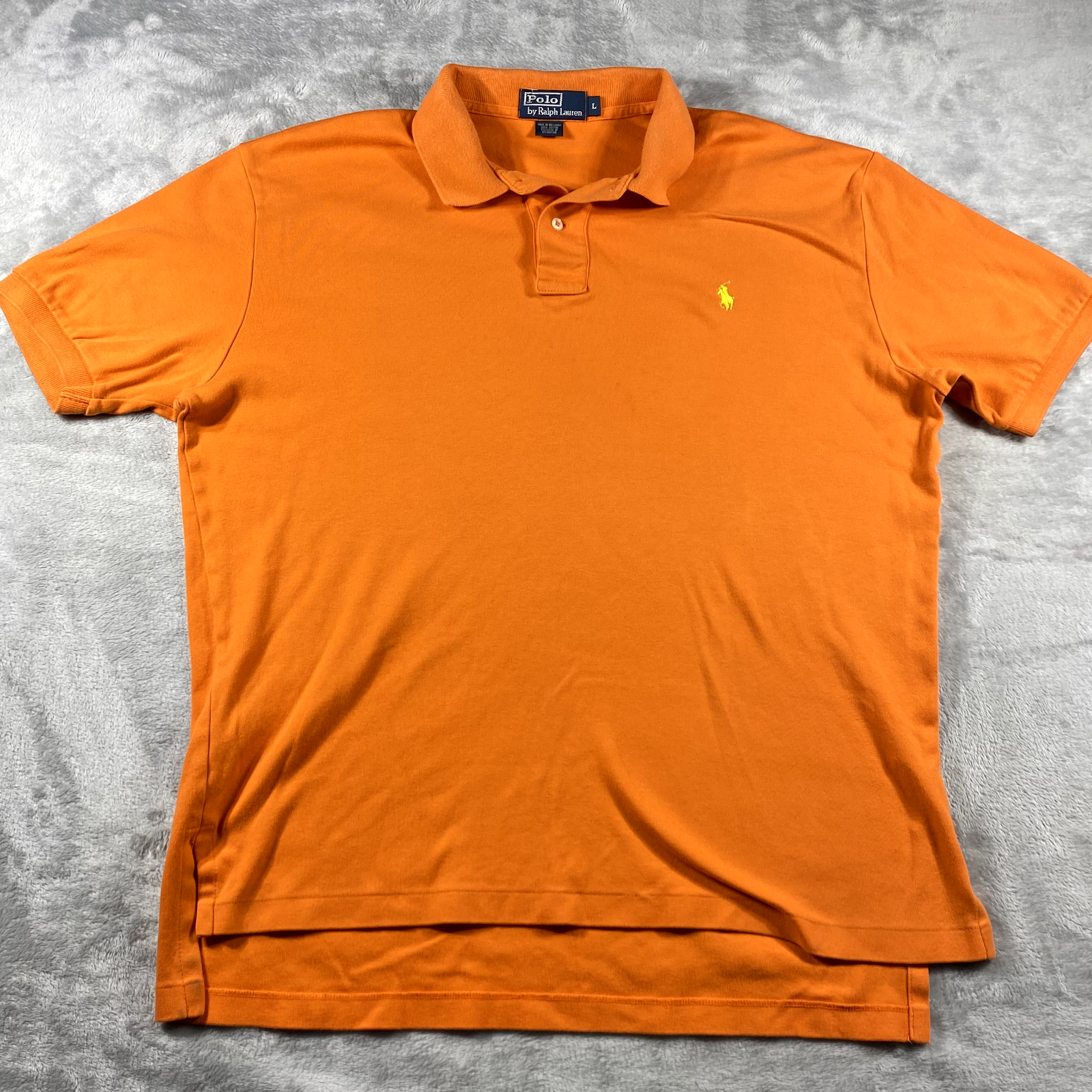 Polo by Ralph Lauren Uomo L Arancione Camicia Manica Corta Giallo Pony