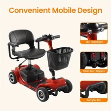 Pro 4 Wheels Mobility Scooter 200W Power Electric Wheelchairs Heavy Duty Seniors