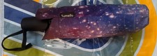 Tumella Windproof Black Umbrella Galaxy Print Interior With Galaxy Cover Pouch