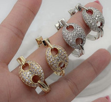 18k Silver Pavé Style Ring, No Stone, Silver...