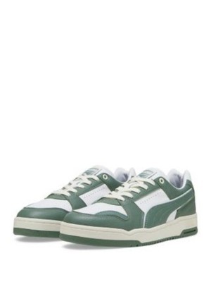PUMA Mens White Logo Slipstream Round Toe Platform Leather Sneakers Shoes 8