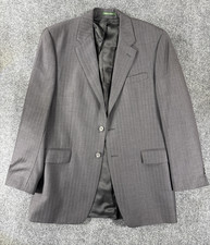 Ralph Lauren Men's Suit Jacket Sport Coat 42L Gray Pinstripe Wool, Two Button