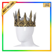 Medieval King Crown for Adults Gold Adjustable Halloween Cosplay Costume Royal