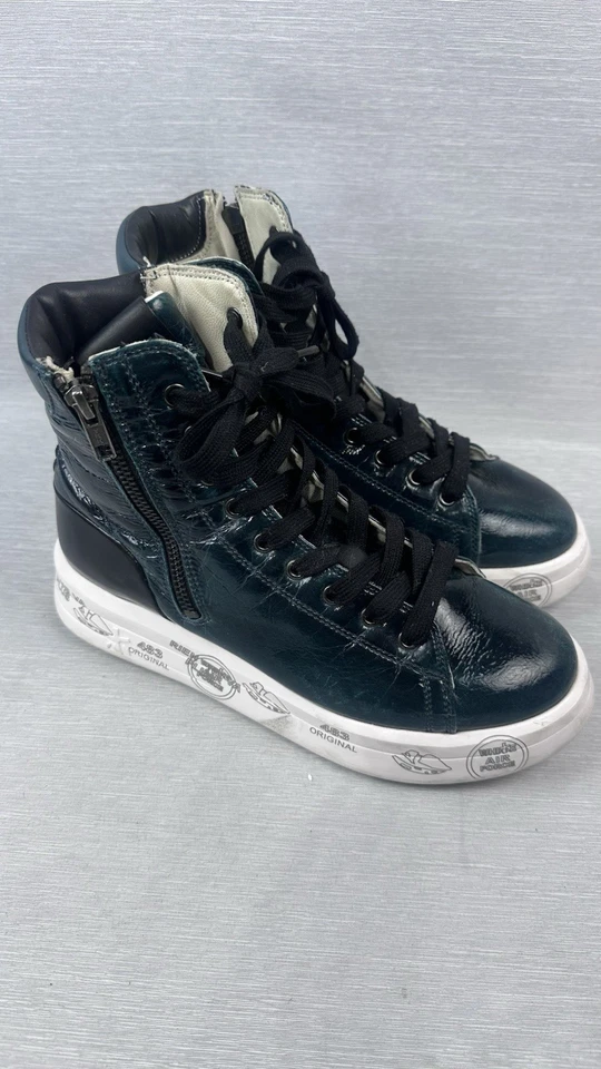 Bota Baja Premiata Edith en Pintura Verde Cremallera Lateral Talla 37 EU Para Mujer’s Foto 2 de 4