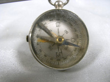 ANCIENNE BOUSSOLE COMPAS DE POCHE GOUSSET LAITON CHROME COMPASS