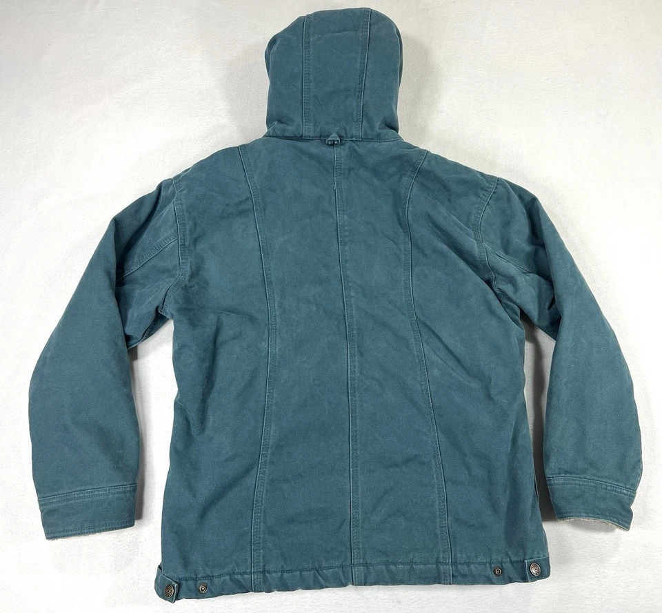 Lakin & Mckey Hooded Fleece Sherpa Lined Canvas Work Chore Coat Womens Medium - Image 2 of 4