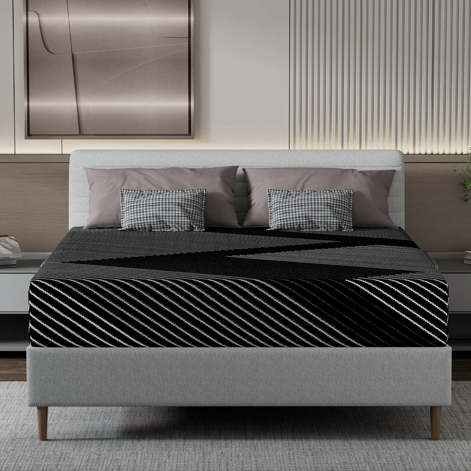 Colchón doble de espuma viscoelástica con infusión de gel de 8/10/12 pulgadas tamaño king completo en una caja Foto 2 de 4