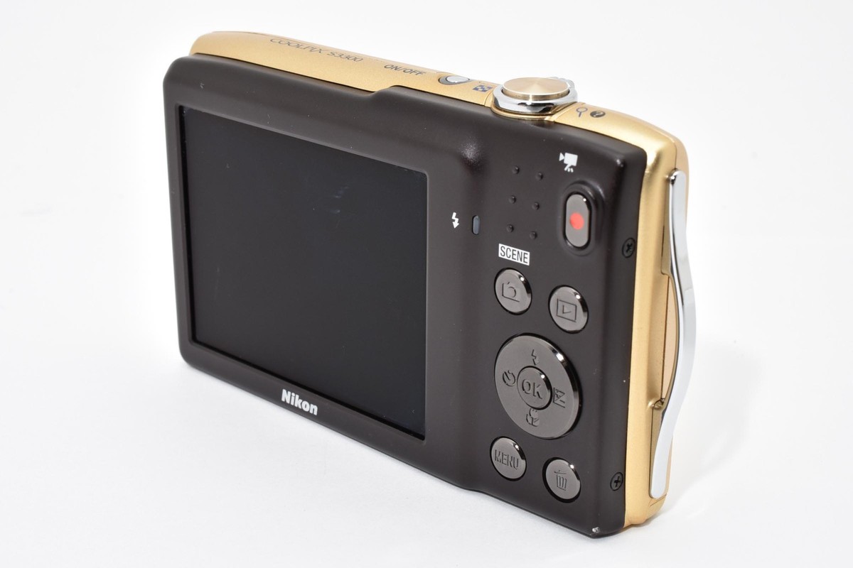 Near MINT] Nikon COOLPIX S3300 6x Zoom 16.0MP Digital Camera Gold