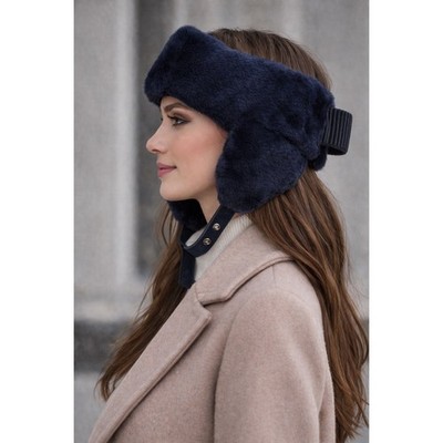 NWOT Max Mara Attinia Rabbit Fur Trapper Hat / Headband