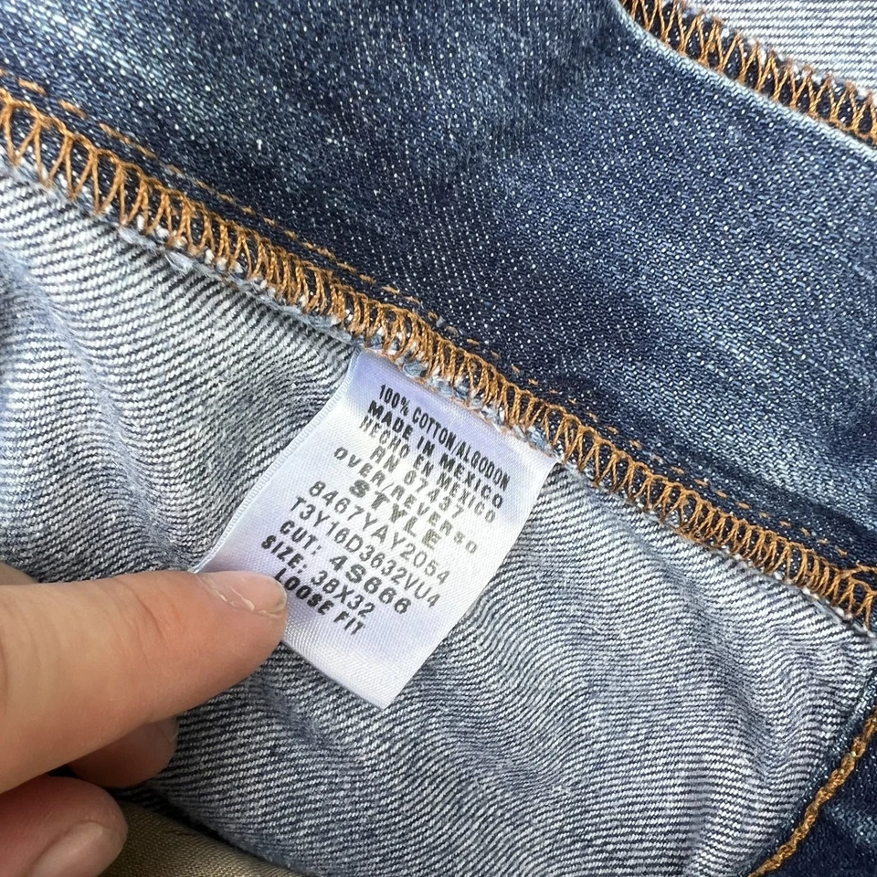 VTG Ralph Lauren RL Jeans Mens 38x30" Blue Wide Leg 21" Opens Baggy Skater Y2K - Image 3 of 4