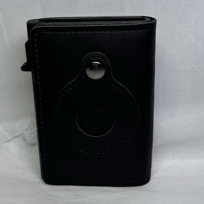 AirTag Black Wallet Anti Theft Bullet Card Bag Multi-functional Rfid Card Holder