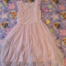 Girls Light Pink Tulle Tutu Dress Knee Length Sleeveless Ruffle Layered