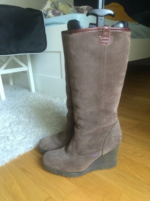Wildlederstiefel, gefüttert, Keilabsätze, von Mexx