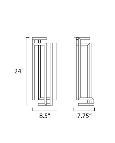 ET2 E21263 Penrose 24" Tall LED Wall Sconce - Black - Picture 2 of 8
