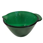 Vintage Anchor Hocking Forest Green Glass Tab Handled 7 Cup Batter Bowl #2