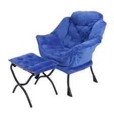 Lazy Chair with Folding Ottoman,Living Room Chairs  Blue-1248