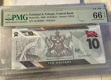 Trinidad&Tobago 10 Dollars Banknoten 2020 EPQ66 Pick 62a 2020 PMG