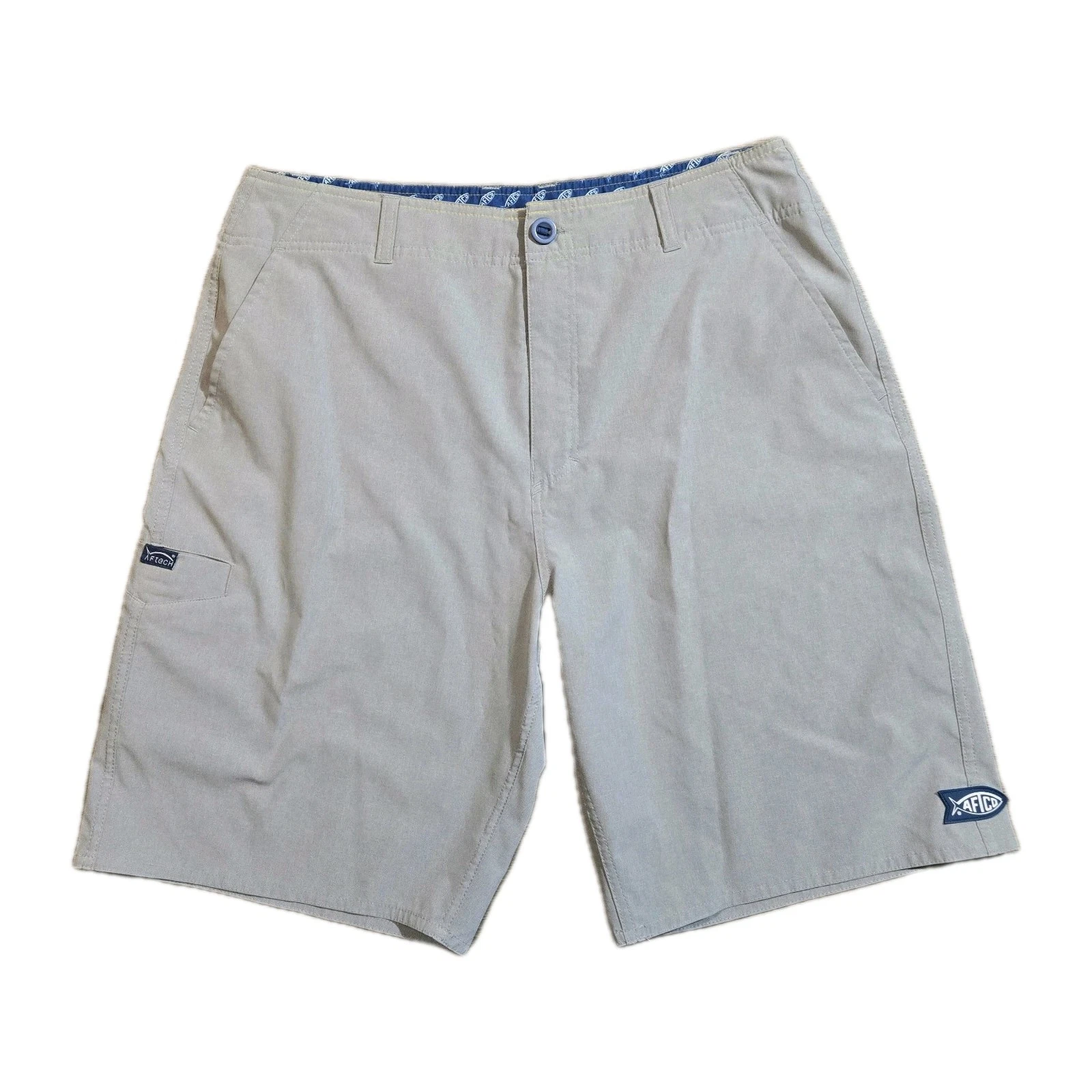 AFTCO Cloudburst Fishing Shorts Mens Size 32 Hybrid Aftech Outdoor Stretch Gray
