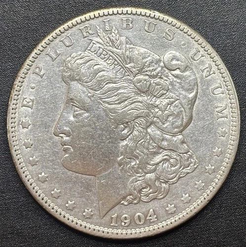 1904 Morgan Dollar US $1 Coin 90% Silver XF/AU Nice