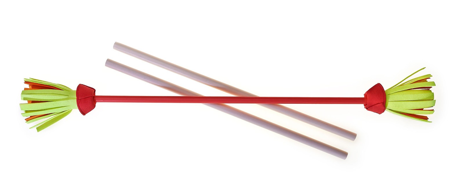 Штанга для акробата Eureka 515763 с розовым/желтым/оранжевым цветком/ручными палочками