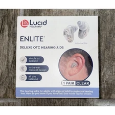 Lucid Hearing Enlite OTC Deluxe Hearing Aids Clear NEW Sealed 