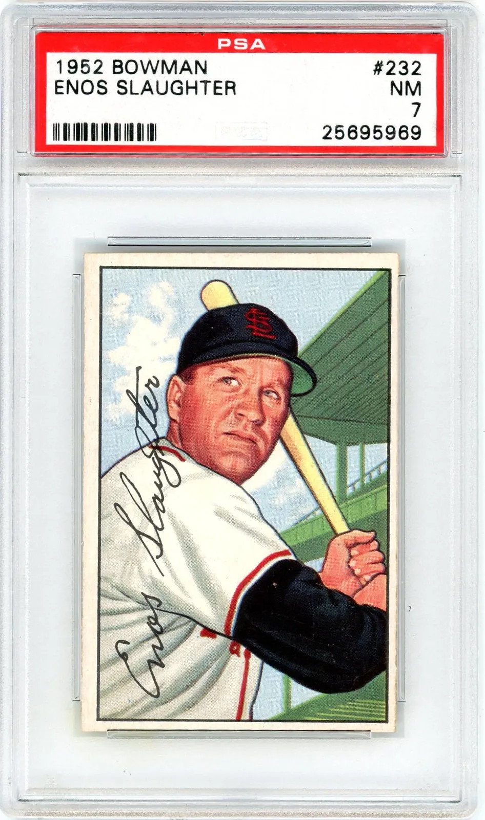 1952 Bowman Enos Slaughter #232 PSA 7