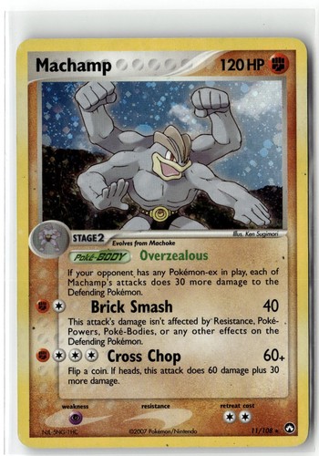 2007 POKEMON POWER KEEPERS MACHAMP 11/108 HOLO R DMG + FREE GIFT