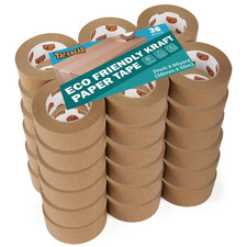 Eco-Friendly Kraft Paper Packing Tape Brown, 2 Inch x 60 Yards, Packaging Tape