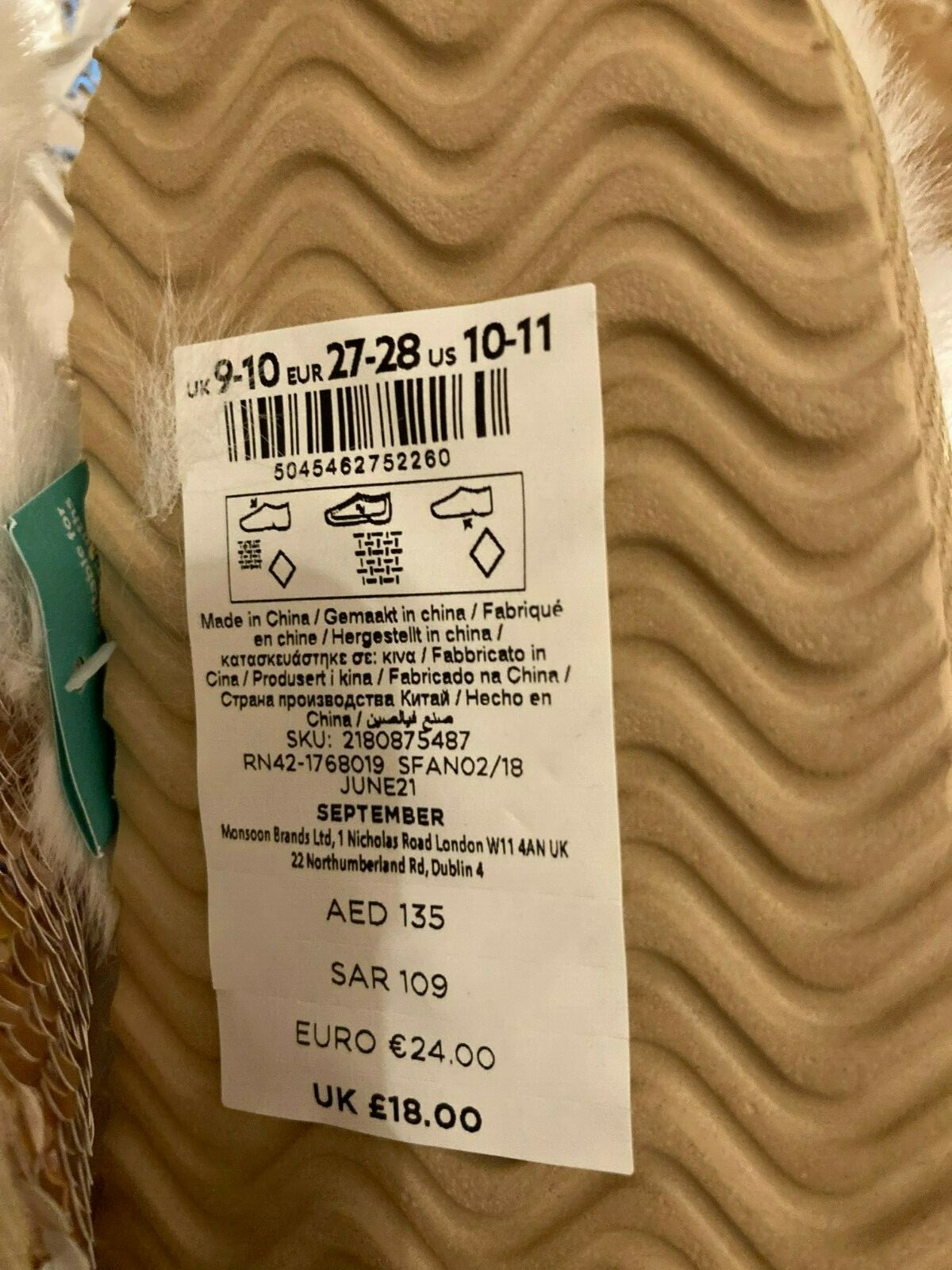 PANTOFOLA D’ORO PANTOFOLA SLIDER PAILLETTES ORO ROSA OCCASIONE BAMBINA MONSOON TAGLIA 13 1 jnr WOW!