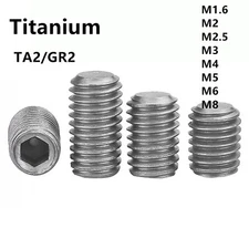 Titanium GR2 Hex Socket Set Screw Cup Point Grub Screws M1.6 M2 M2.5 M3 M4 M5 M6