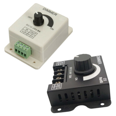 LED Dimmer DC12V 24V 8A/30A Adjustable Brightness Controller Switch Light Driver