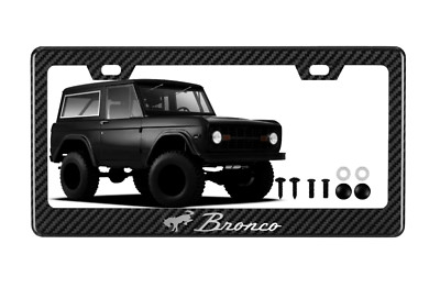 Bronco WHITE TRUE Carbon Fiber License Plate Frame W/ Screws