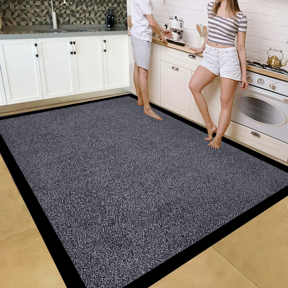 Heavy Duty Rubber Barrier Mat Non Slip Door Mats Hallway Runner Rug Kitchen Rugs - Image 4 of 4